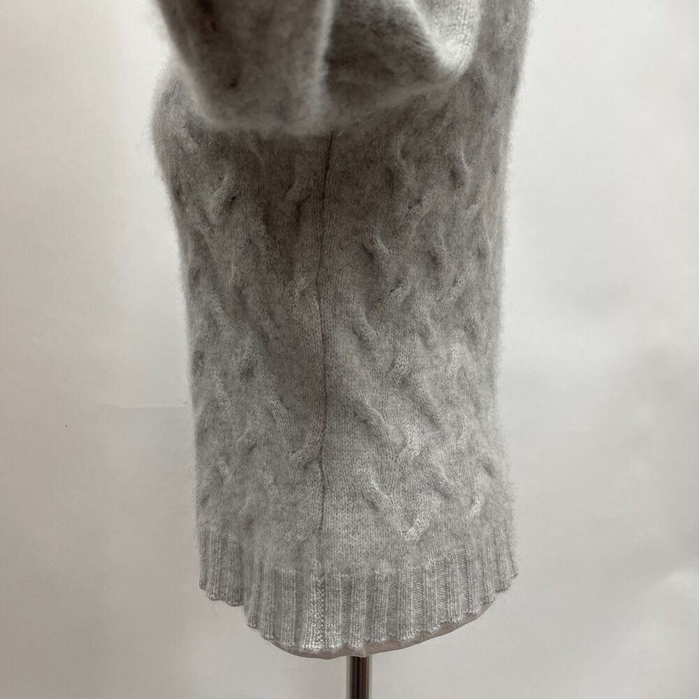 Talbots Sweater Small Medium Large Light Gray 100… - image 4